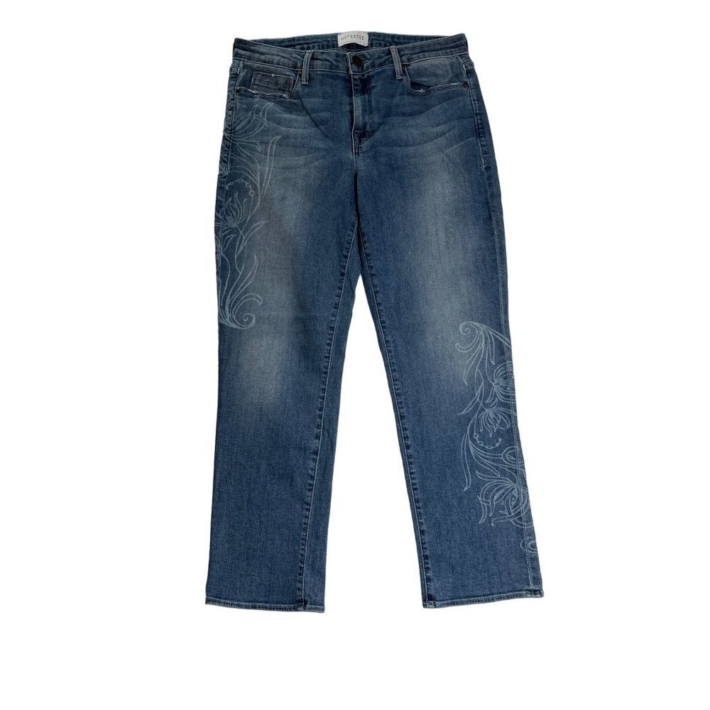 Parker‎ Smith Straight Leg Crop Jeans Swirl Design Mid Rise Jeans Size 30